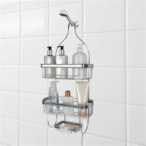 Splash Home Bathroom Door or Hanging from Shower Head Caddy with Two ...