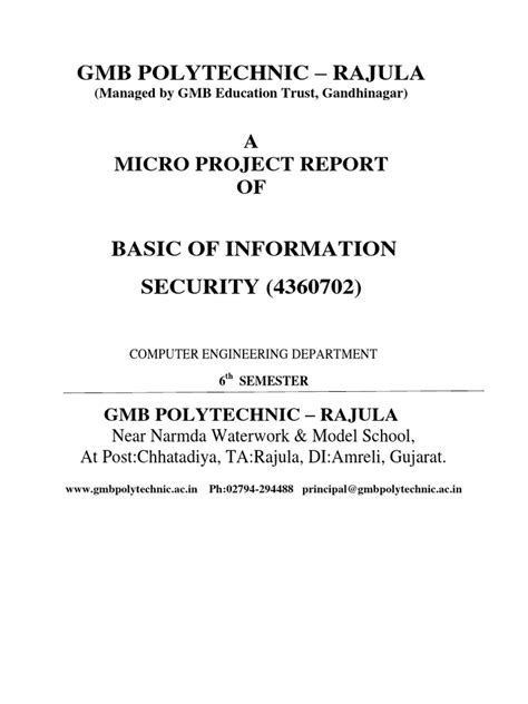 Image result for Micro Project First Page