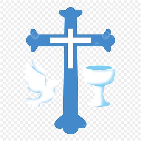 Blue Baptism Cross Clip Art