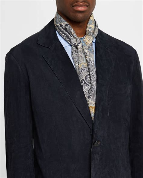 Etro Men's Wool-Silk Paisley Scarf | Neiman Marcus