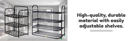 4 Tier Metal Shoe Rack Organizer Heavy Duty Stackable Storage Shelf for ...