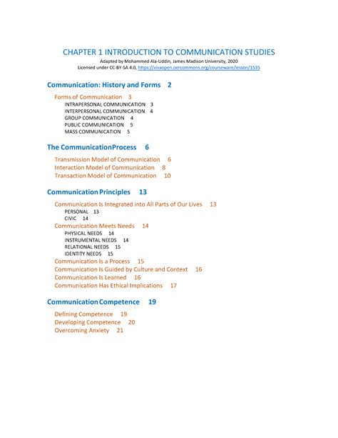 Chapter 1 Introduction to Communication Studies - CHAPTER 1 INTRODUCTION TO COMMUNICATION ...