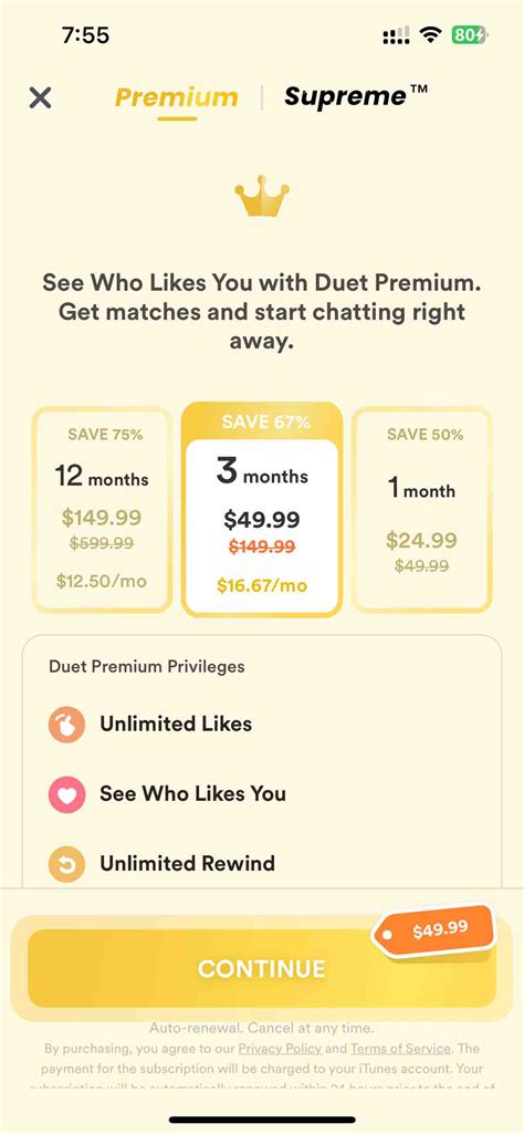 Duet Dating App: Chat & Meet | Paywall Screenshot ($100K/mo)