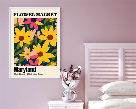 Maryland State Flower Market Poster Matisse Flowermarket - Etsy