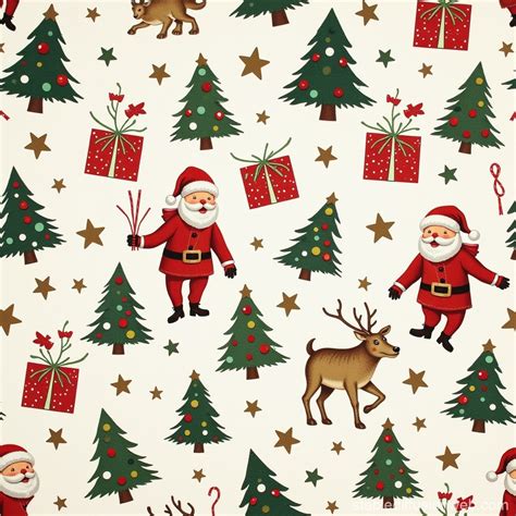 Classic Christmas Wrapping Paper Design | Stable Diffusion Online