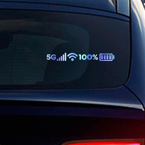 Buy Nouiroy 5G Signal WiFi Full Battery Sign Funny Stickers for Cars ...