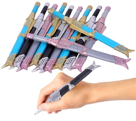 Toyshine 12 Pieces Mermaid Shape Pen Vintage Key Gel Ink Pens Cute ...