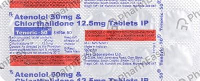 Tenoric 50mg Strip Of 10 Tablets: Uses, Side Effects, Price & Dosage ...