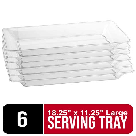 Exquisite Party Catering Large Clear Plastic Serving Trays, Disposable ...