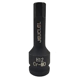 JEUCLEL 12mm Hex Impact Bit Socket, H12 1/2-Inch Impact Drive Allen ...