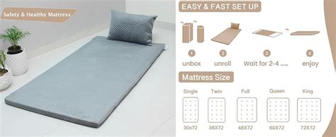 NEXTGO Foldable 2 INCH Foam Mattress & Topper Mini Single Bed 2.5 x 6 ...