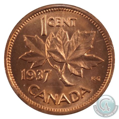1-cent 1937 ICCS Certified MS-66 Red. A full red coin with great eye ...