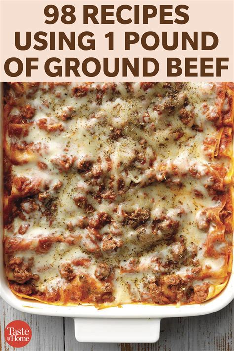 98 Recipes Using 1 Pound Of Ground Beef | Healthy beef recipes, Beef ...
