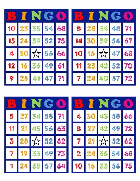 Bingo Card Printable Free Web The Free Bingo Card Set Has 6 Different ...