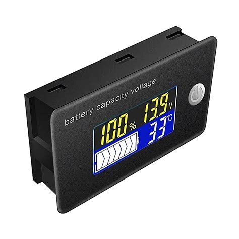 Kolemz 12V Battery Capacity Voltage Meter Voltmeter Thermometer Battery ...