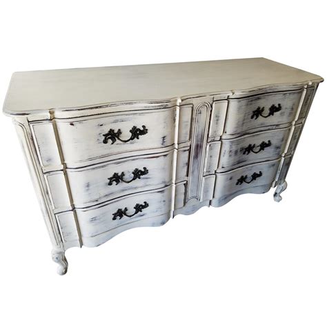 Vintage French Provincial Style Painted Walnut 9-Drawer Dresser at 1stDibs