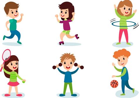 Little boy and girl jumping on trampoline Vector Image