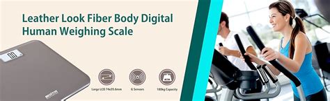 MEDITIVE Leather Look Fiber Body Digital Human Weighing Scale, 180kg ...