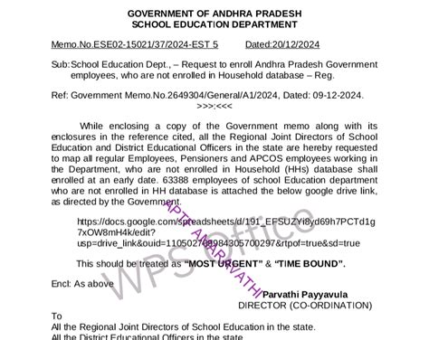 School Education Dept., – Request to enroll Andhra Pradesh Government ...