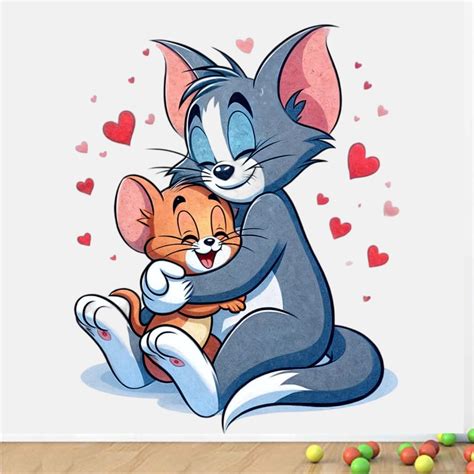 Krishna Sticker Vinyl Tom & Jerry Wall Sticker,Love Wall Sticker Tom ...