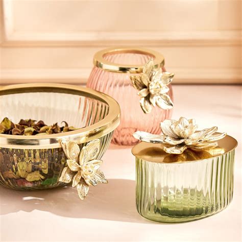 Buy Moksha Glass Decorative Canister with Metal Lid from Home Centre at ...