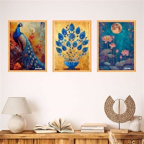 JEKO WORLD Set of Three Wall Paintings for Wall Dacoration Large Framed ...