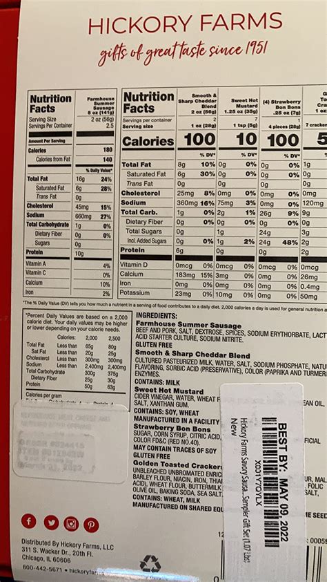 Amazon.com : Hickory Farms Savory Sausage and Cheese Sampler Gift Set ...