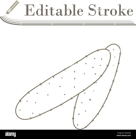 Cucumber Icon. Editable Stroke Simple Design. Vector Illustration Stock ...