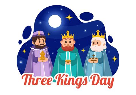 Happy Three Kings Day Vector Illustration to Faith on the Divinity of ...