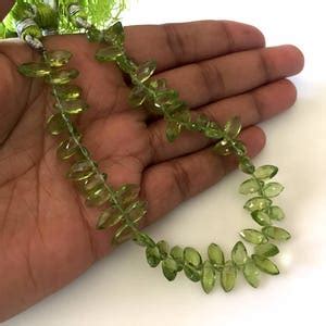Buy Natural Peridot Marquise Briolette Beads, Faceted Peridot Beads ...