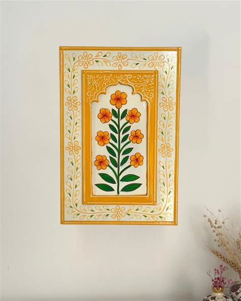 Marigold Yellow Wooden Wall Frame - Vibrant Handcrafted Decor | Atrangi ...
