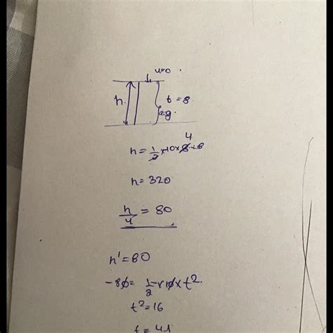10. A body is falling from height h it takes 8 s to reachthe ground ...