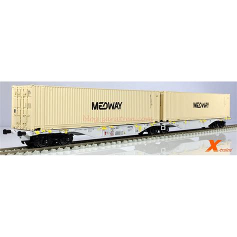 X-Trains - Vagón Sggmrss 90' VTG, Dos Cont. Medway de 45 pies, Epoca VI ...