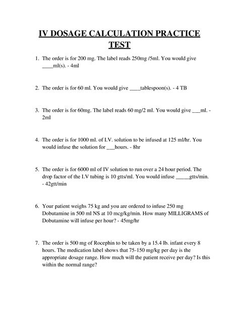 Dosage Calculation Practice 的图像结果