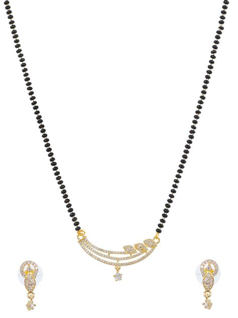 Antique Designer Gold-Plated AD Mangalsutra Set | Women's Fashion Jewelry