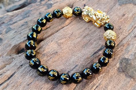 Energized Black Tourmaline Bracelet with Om Mani Padme Hum ...