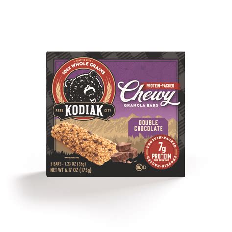 Kodiak Cakes Chewy Granola Bars, Double Chocolate Chewy Bars, 5 Ct, 1.23 oz