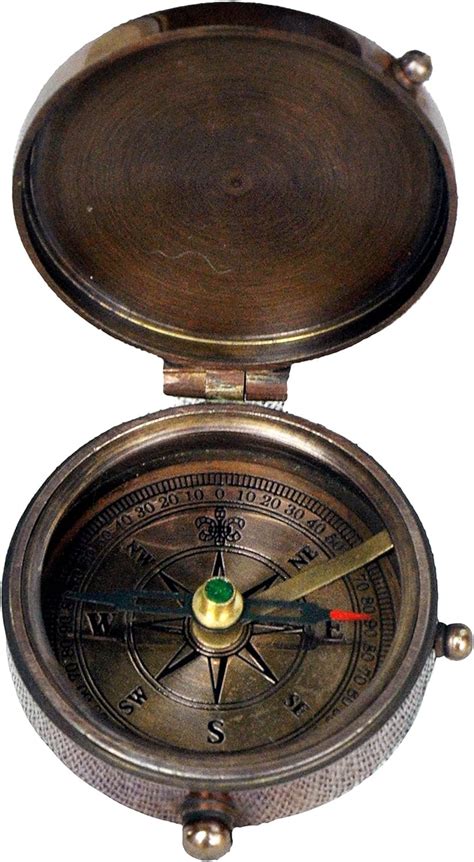 Antique Brass Poem Compass 2 Inch Push Button Open Compass for ...