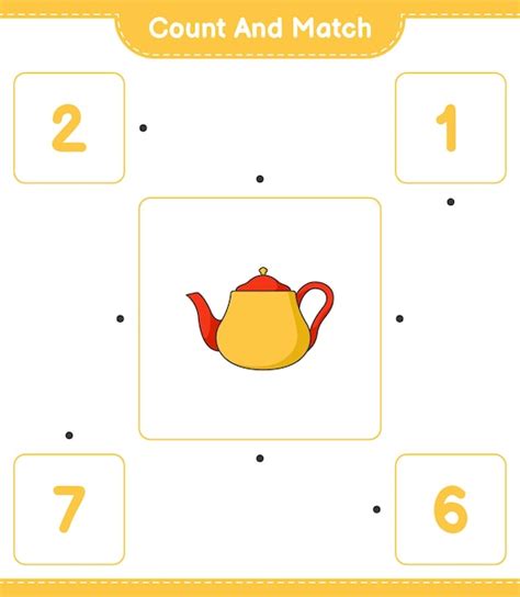 Count and match count the number of teapot and match with the right ...