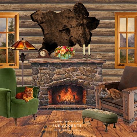 Buy Bear Skin Rug. Realistic. Faux Fur. Area Rug. Lodge Cabin. Throw ...