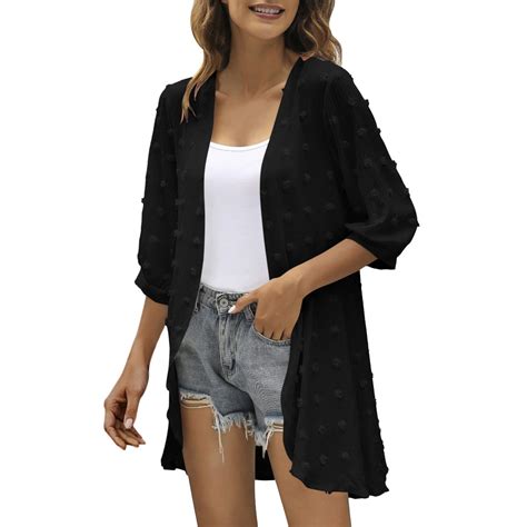 White Short Sleeve Cardigan Plus Size Shrugs For Women Solid Shrug For ...