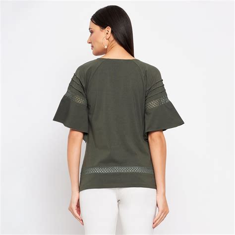 Duke Urban Women Keyhole Neck Half Sleeve Solid Top (LFX899)