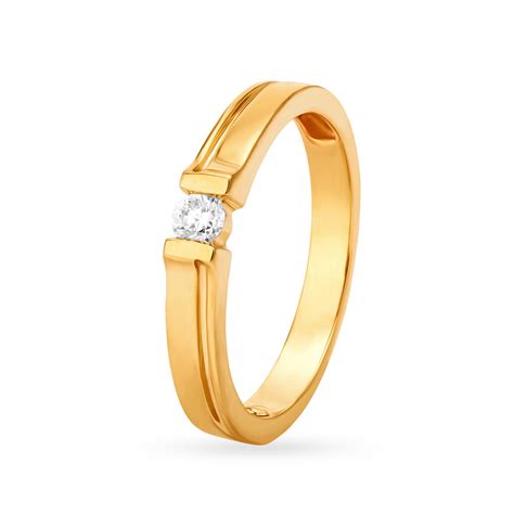 Sophisticated Minimalistic Single Stone Diamond Ring for Men