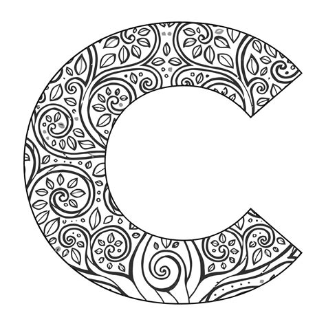 Mandala Letter C Coloring Page - Download, Print Now!