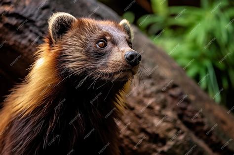 Premium AI Image | Fierce Vigilance Wolverine Looking Out for Prey