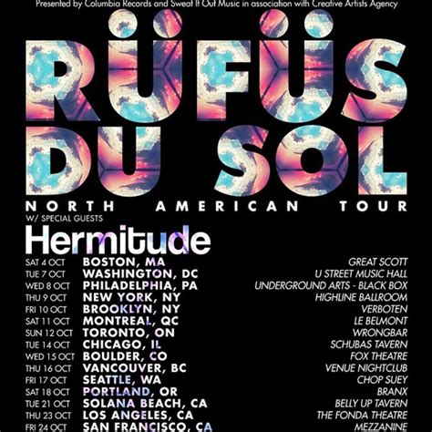 RUFUS DU SOL North American tour | American tours, Concert posters, Book tv