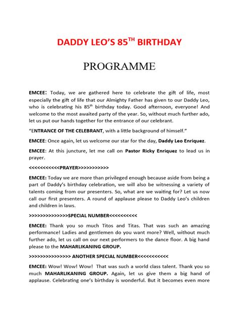 Image result for Simple Script Emcee for 50th Birthday