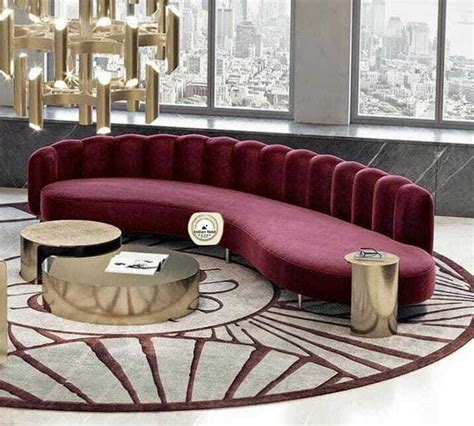 Aahed Long Maroon Curve Sofa – Indian Nest