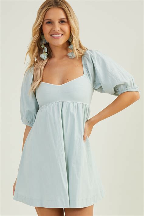 Lush Peppy Puff Sleeve Tiered Mini Dress | CoolSprings Galleria