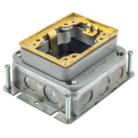 Hubbell B2429 1-Gang 37.3 In? Brass Stamped Steel Rectangular Floor Box ...